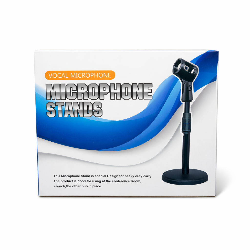 Pied de microphone de bureau réglable en métal