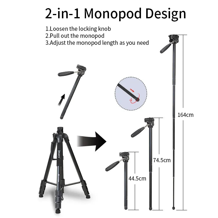 جيماري KP-2294 : حامل ثلاثي و monopod متعدد الاستخدامات للتصوير والهاتف الذكي