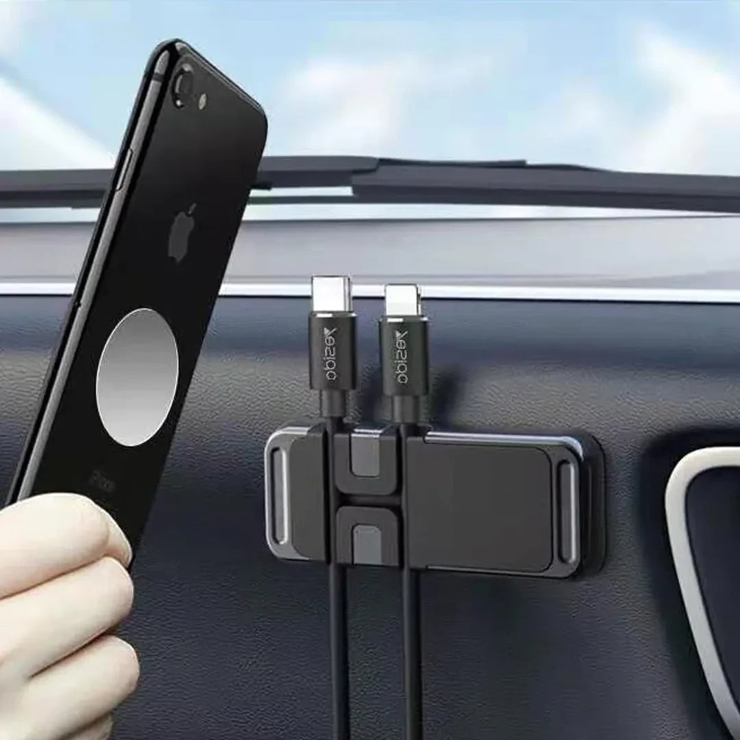 Support magnétique voiture pour téléphone et câble – 2-en-1