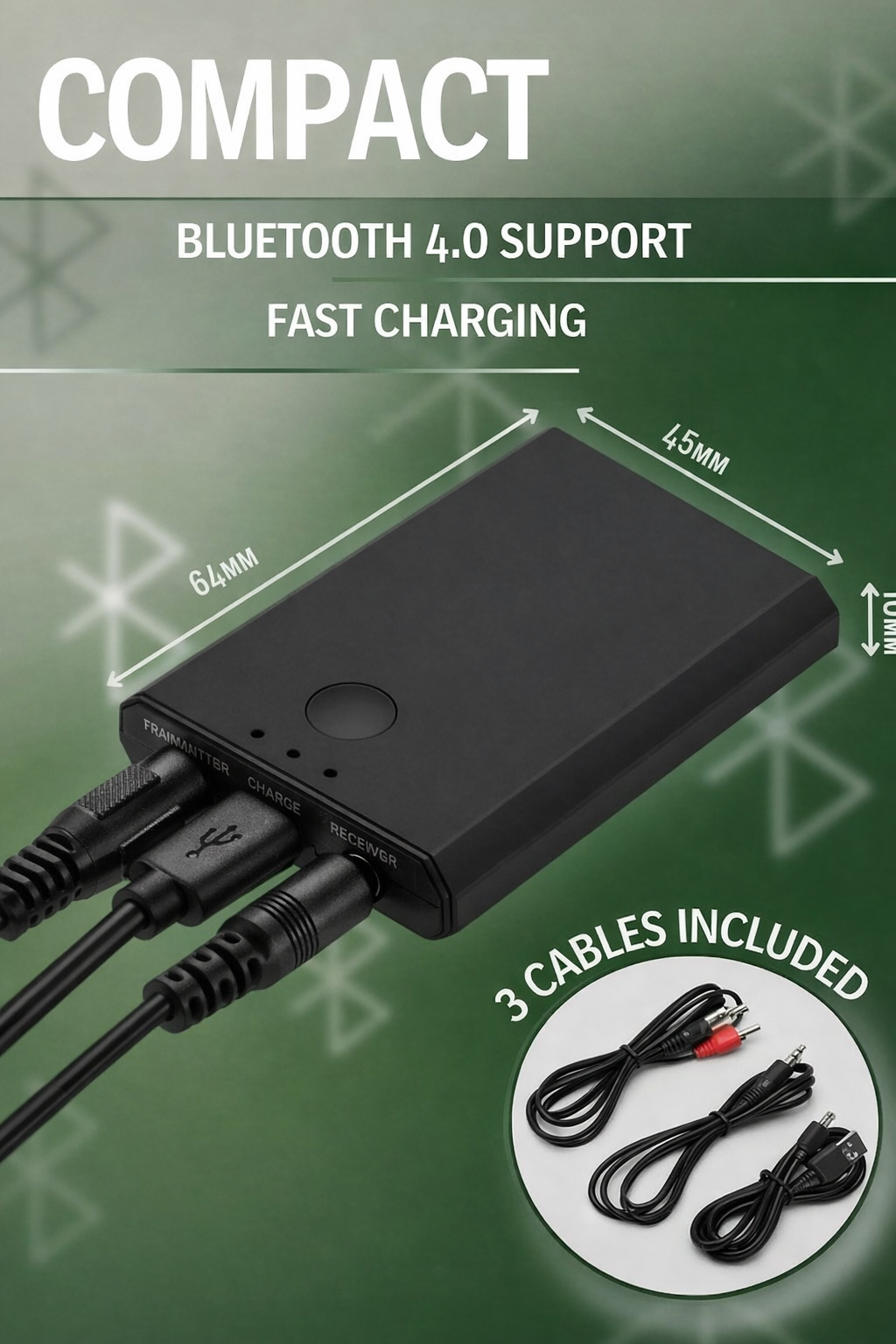 Adaptateur Audio Bluetooth 2-en-1 TX/RX 300mAh