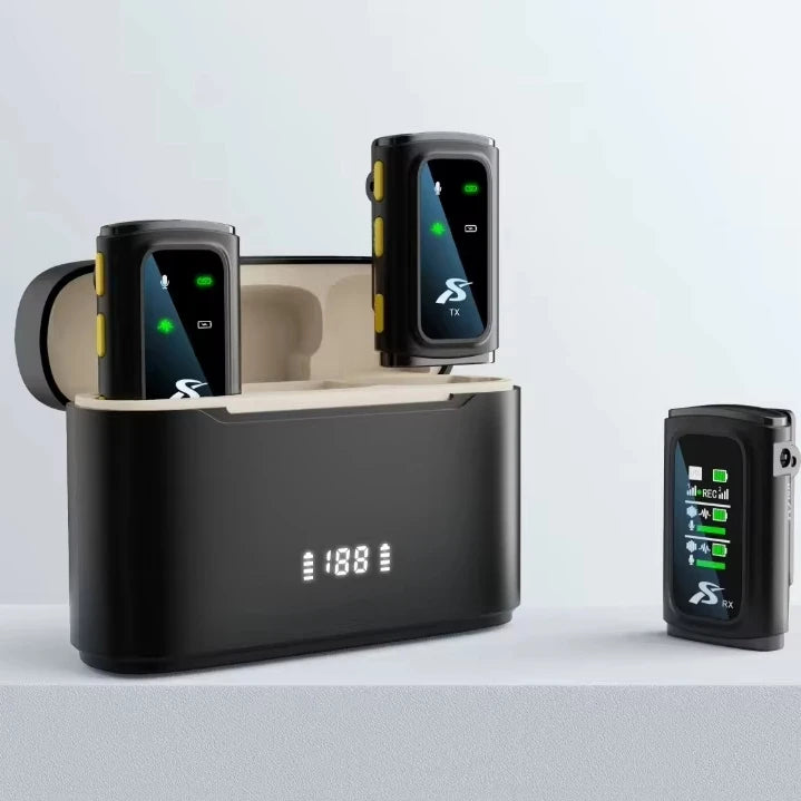 Micro Sans Fil SX28 – 2 Micros + Récepteur 3-en-1 Type-C Lightning Jack