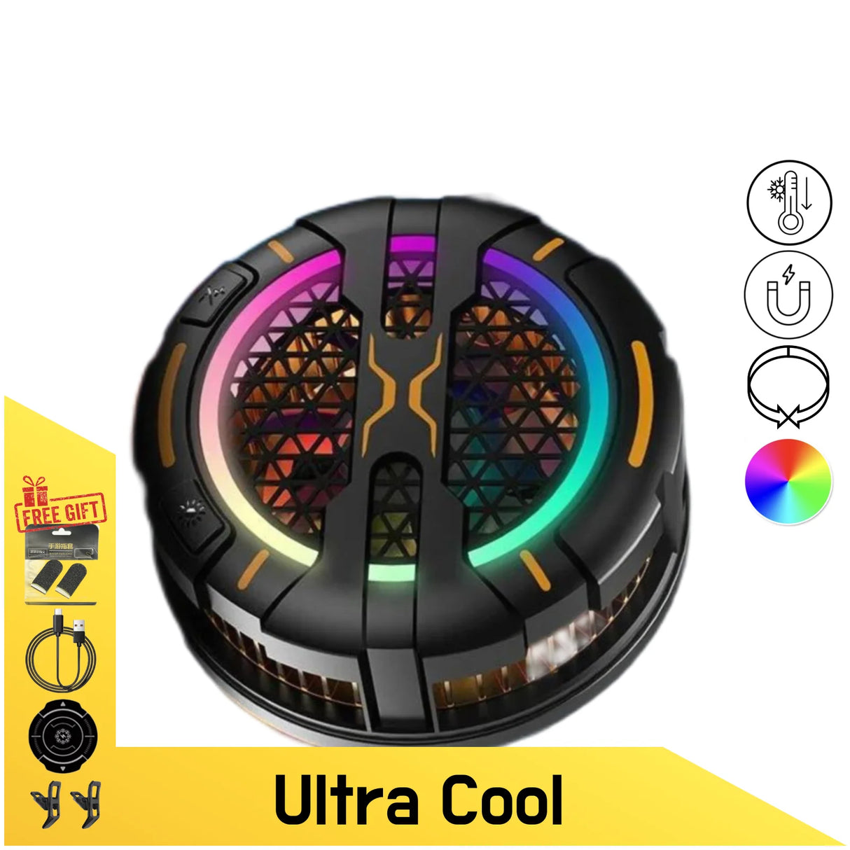 Refroidisseur de Téléphone Magnétique K15 – 15W avec Lumière RGB