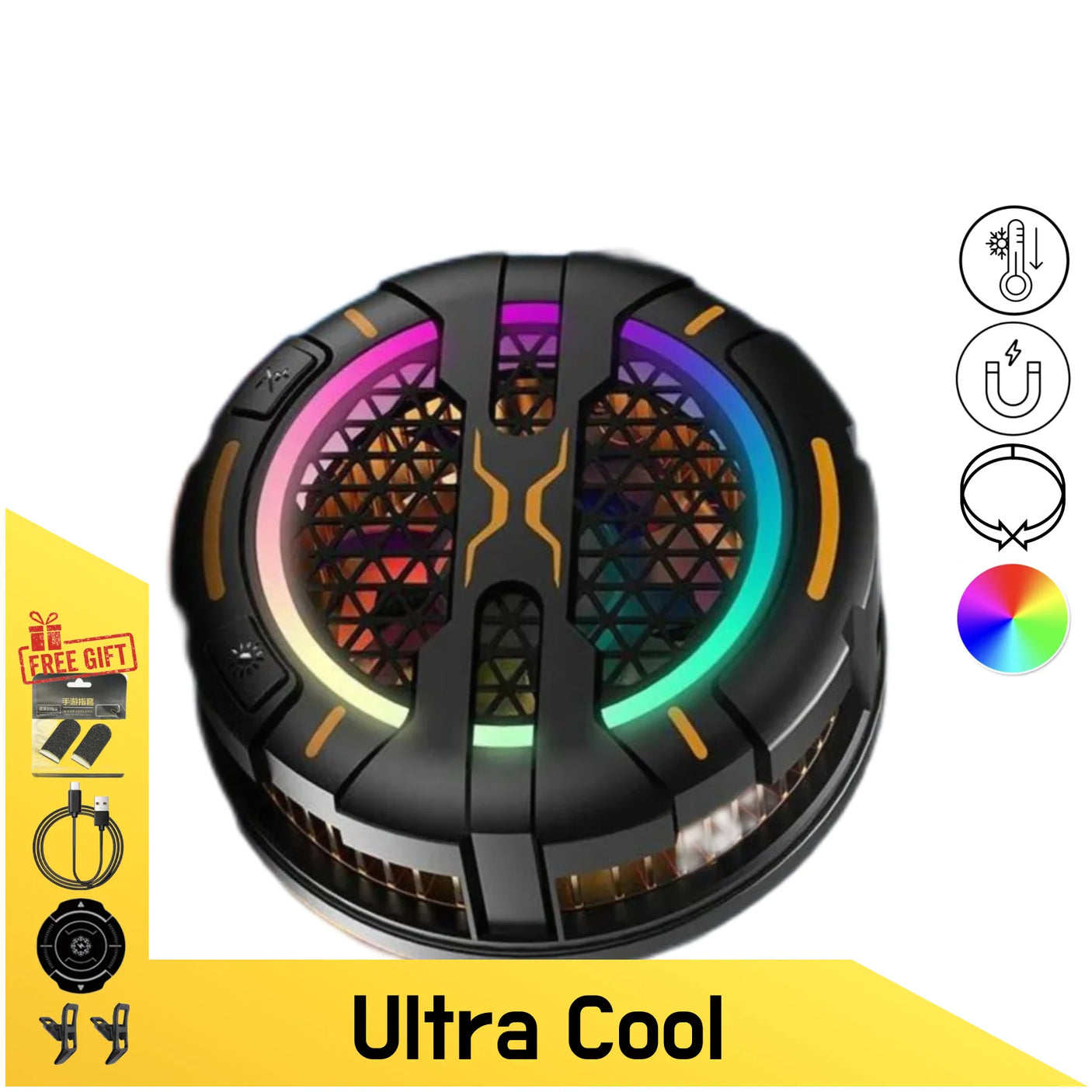 Refroidisseur de Téléphone Magnétique K15 – 15W avec Lumière RGB