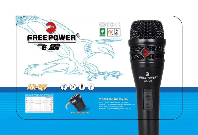 Microphone Dynamique FREEPOWER AK-Q9 avec Câble XLR