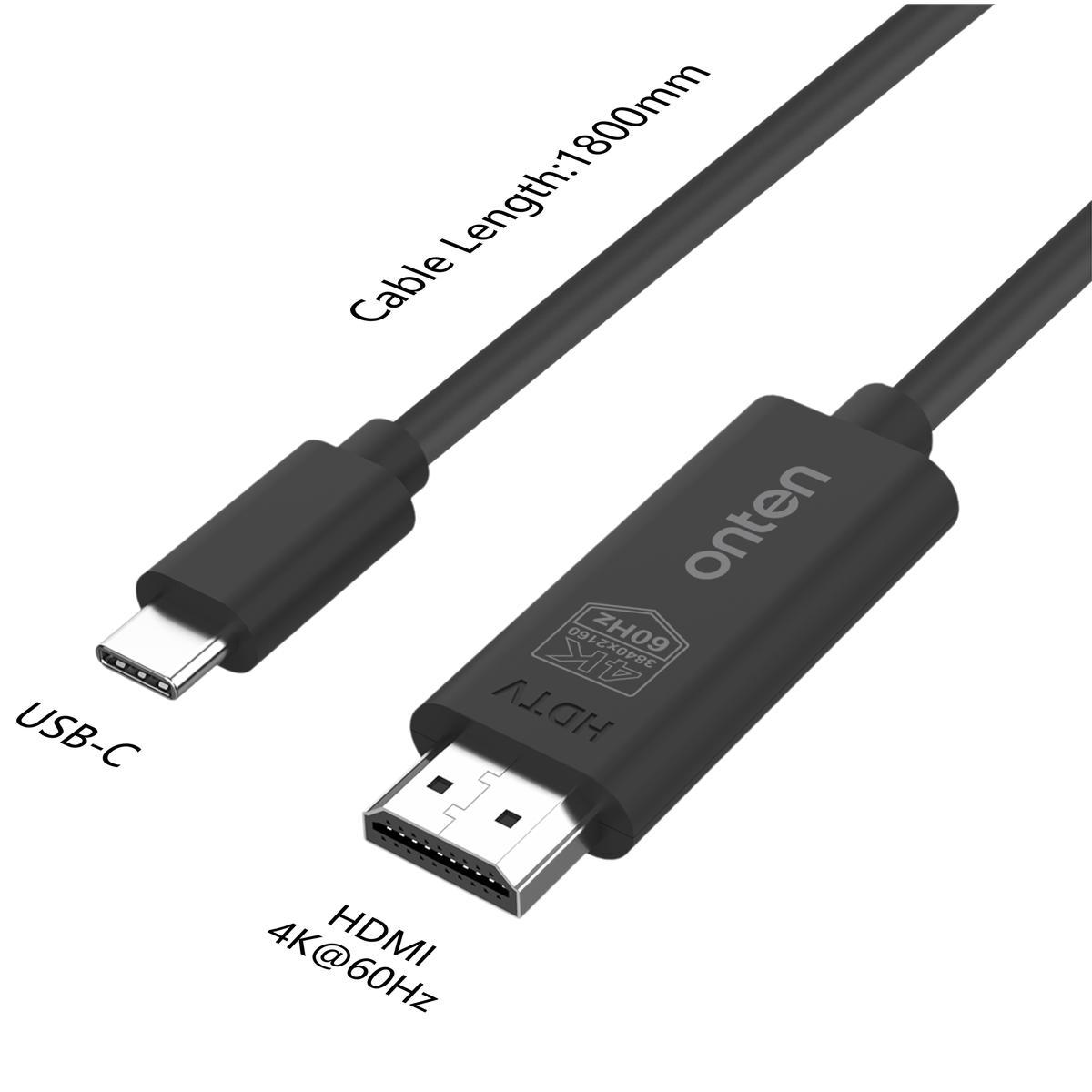 Câble USB-C vers HDMI 4K onten 60Hz – 1,8 m