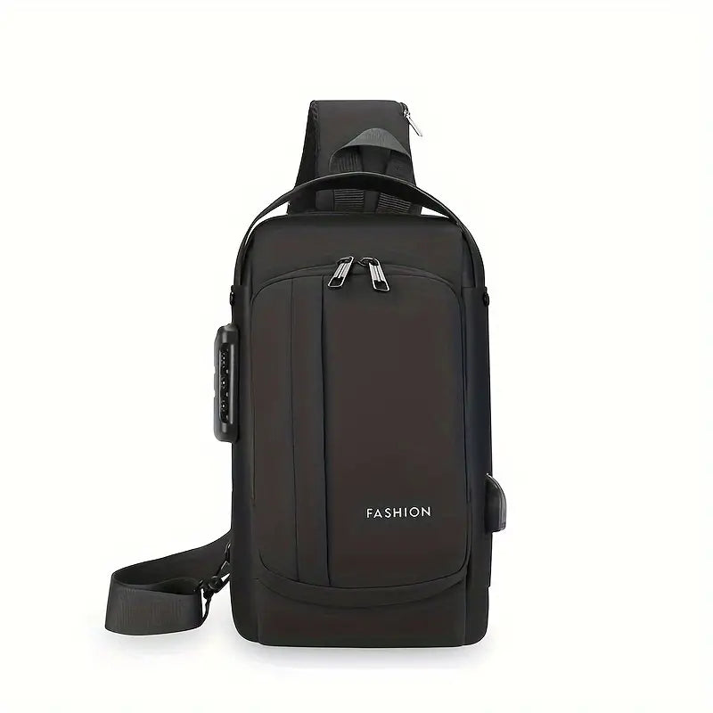 Sac à Bandoulière Multifonction Homme – Étanche, Grande Capacité avec Port USB
