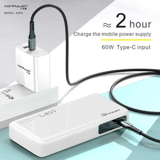 Konfulon Power Bank 20000mAh - Charge Rapide PD 65W 🔋⚡