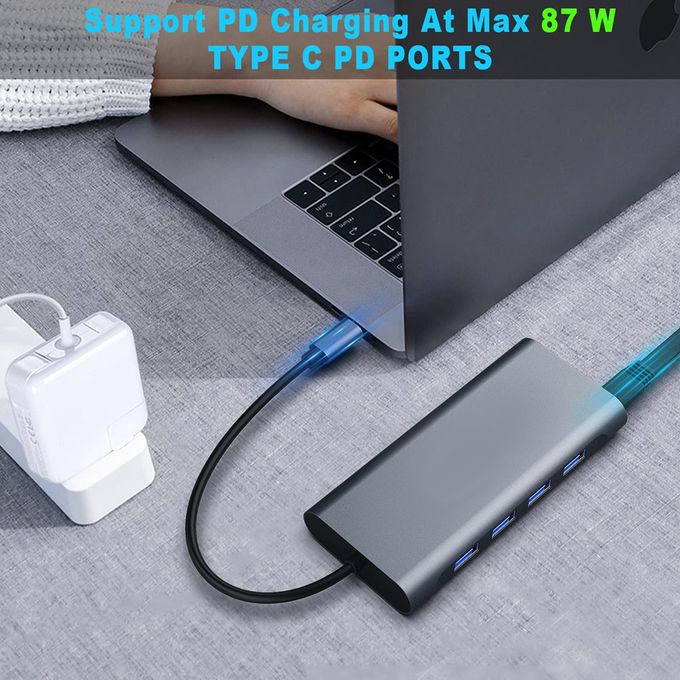 محور USB-C 11 في 1 مع HDMI 4K، VGA، إيثرنت، صوت، USB 3.0، SD/TF – محول عالمي متعدد الوظائف
