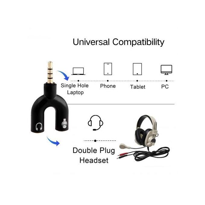 Audio Splitter Jack Plug Mâle À Aux Femelle Adaptateur