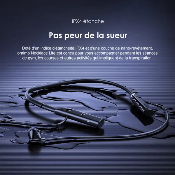 Oraimo Necklace Lite – Casque Bluetooth à vibration d’appel 30h