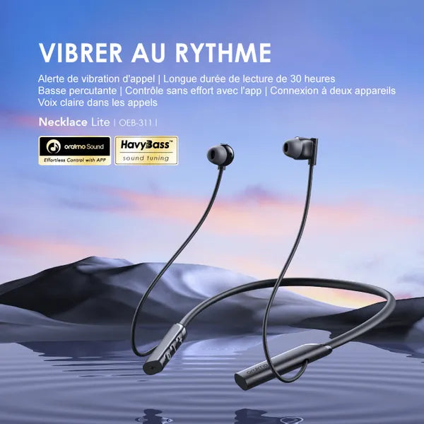 Oraimo Necklace Lite – Casque Bluetooth à vibration d’appel 30h