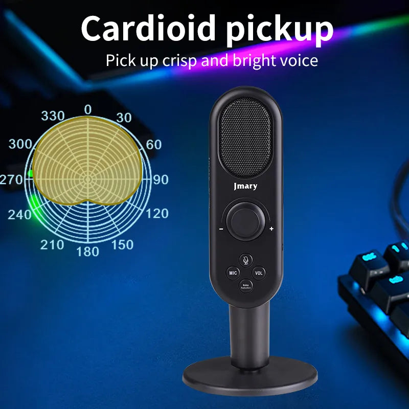 ميكروفون Jmary MC-PW7 هايبركارديود مع تضخيم صوت قابل للتعديل