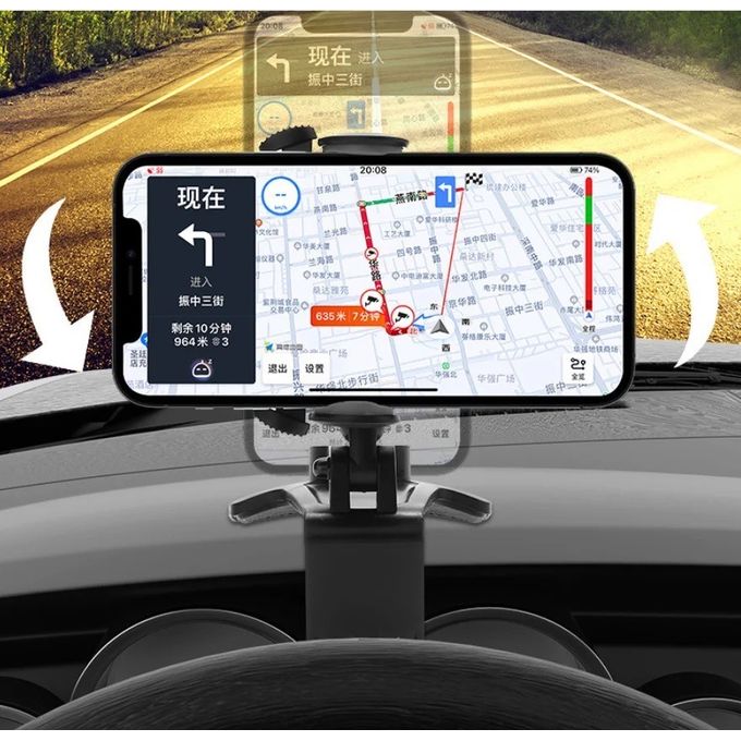 Support Téléphone Voiture Magnétique 360° à Ventouse