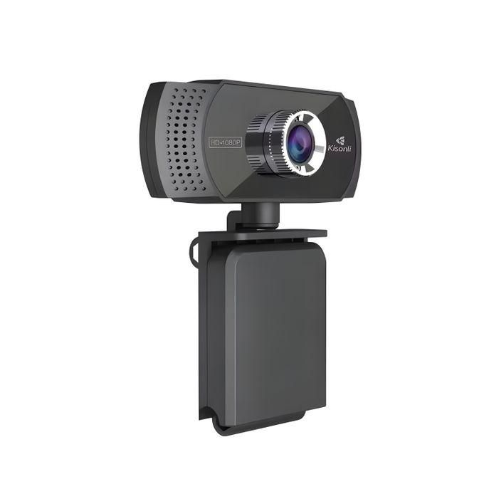 Webcam Kisonli PC-2 – Full HD 1080p avec Microphone Intégré et Angle de Vue 90°
