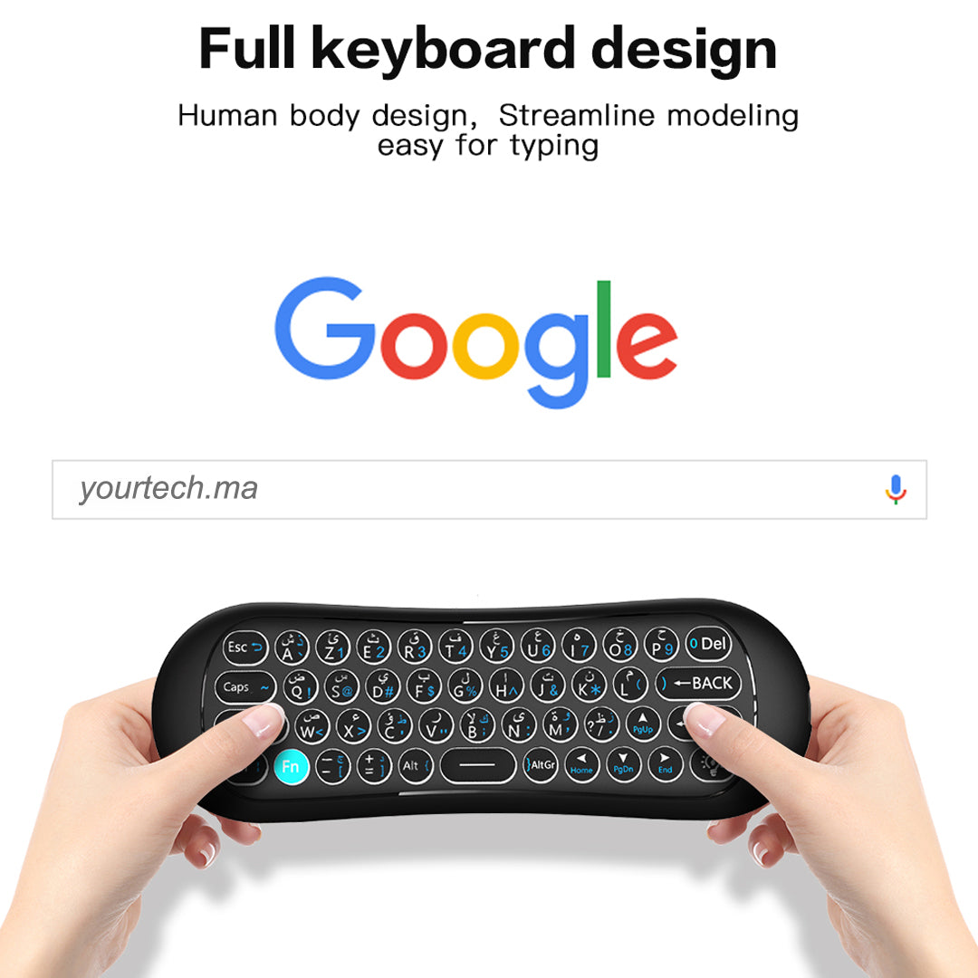 Souris à Air 2.4G 6 Axes avec Clavier Sans Fil - Contrôle Facile pour PC, Smart TV, Android TV Box