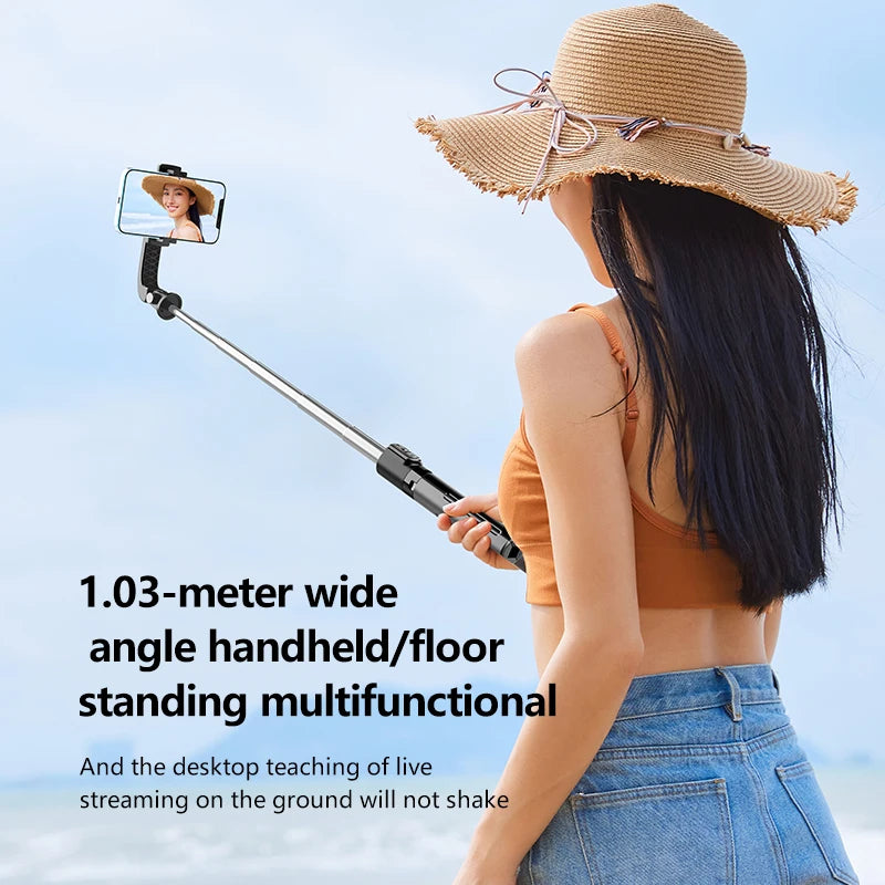 Selfie Stick Trépied C18 Sans Fil 103cm Rotation 360°