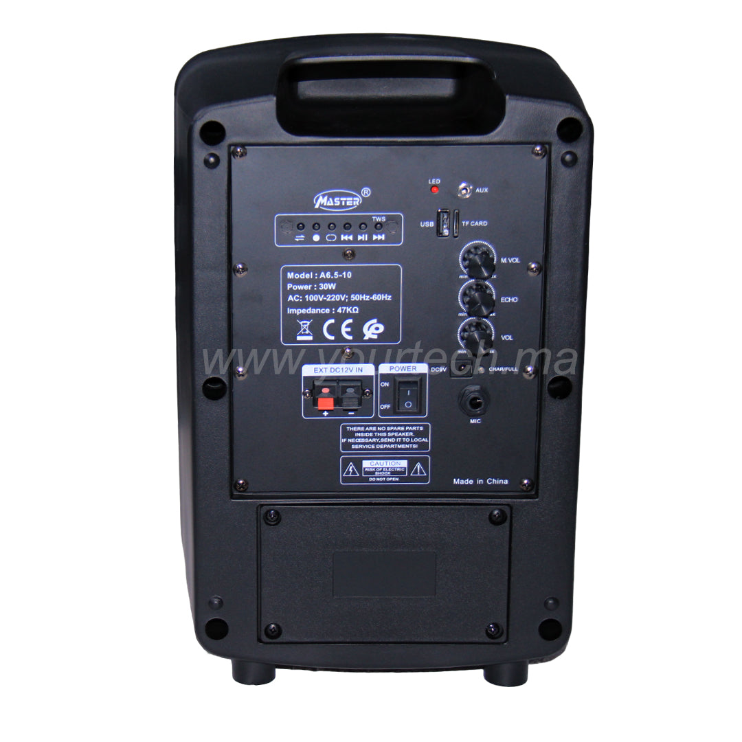 سماعة محمولة A6.5-10 مقاس 6.5 بوصة مع ميكروفون لاسلكي