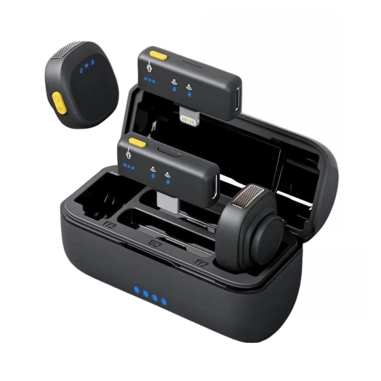 Micro Sans Fil D07 Double Micro Lightning & Type-C avec Boîtier de Charge