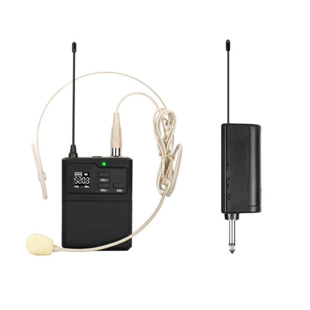 Microphone Sans Fil UHF Tour de Tête Couleur Peau – 30 m