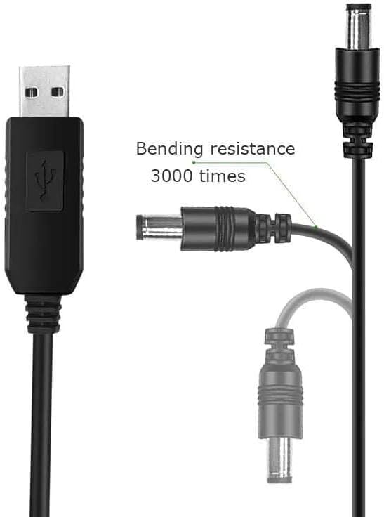 Câble d'Alimentation USB GE Boost DC 5V vers DC 12V, 1A/2A – Alimentation de Haute Qualité pour Routeur