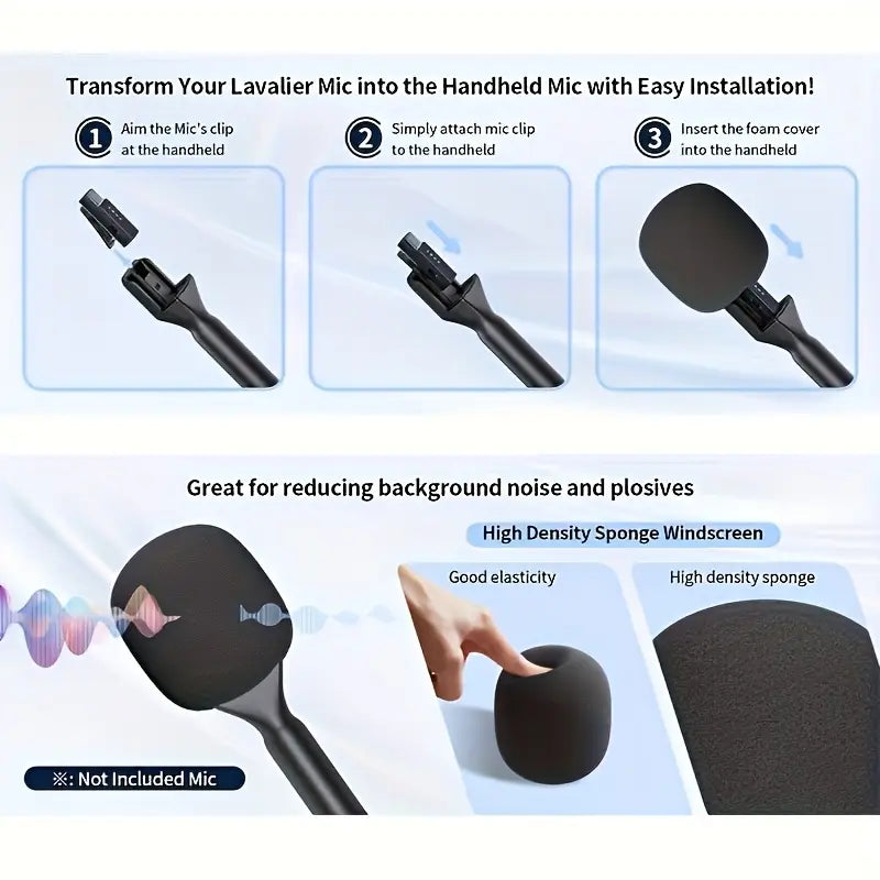 Poignée Adaptateur Portable pour Microphone avec Mousse et Cadre en Aluminium