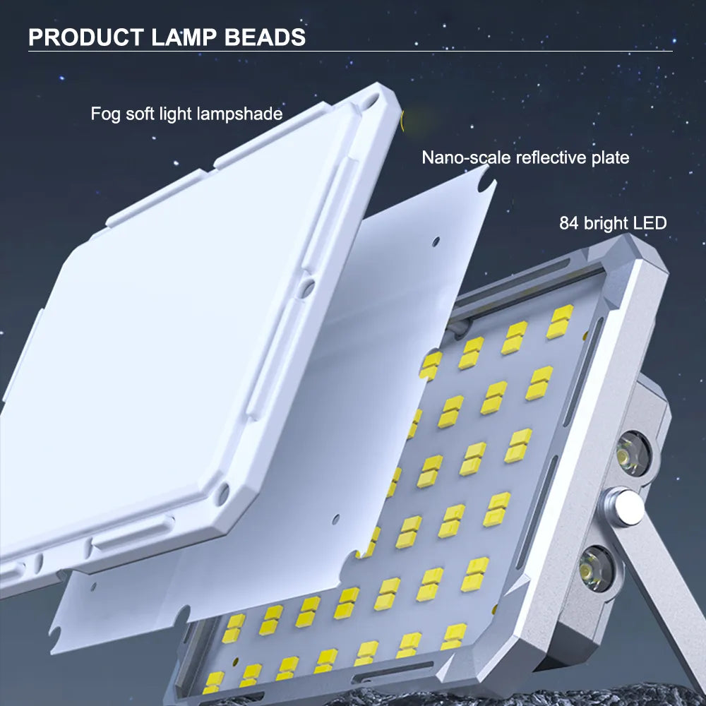 مشروع LED متعدد الوظائف KXK-686 50W - قابل لإعادة الشحن، مقاوم للماء، 1000LM، USB