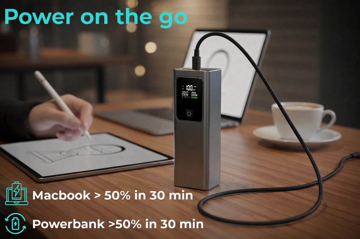 Power Bank 100W 20 000 mAh USB-C PD pour Ordinateur Portable