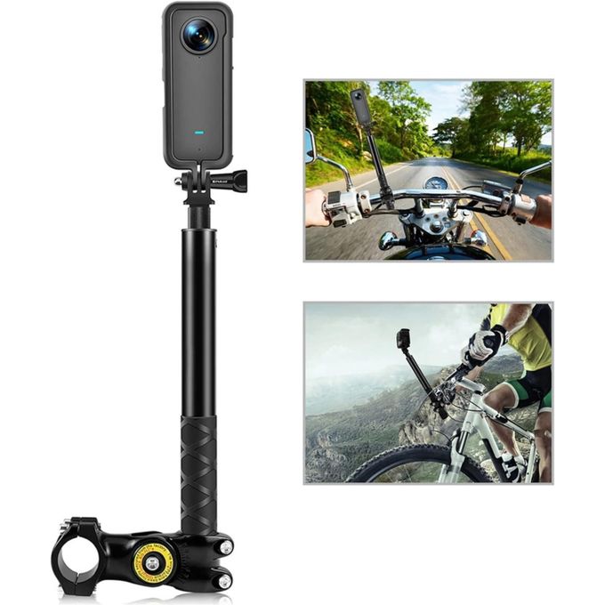 Perche à Selfie en Alliage d'Aluminium 1m25 – Compatible Insta360, GoPro, Moto & Vélo