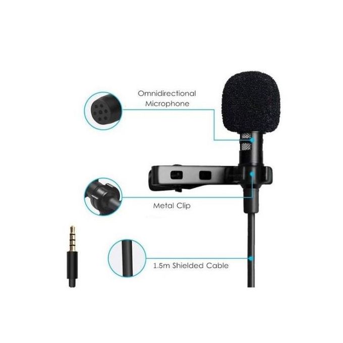 Microphone Cravate Lavalier Omnidirectionnel 3.5 mm