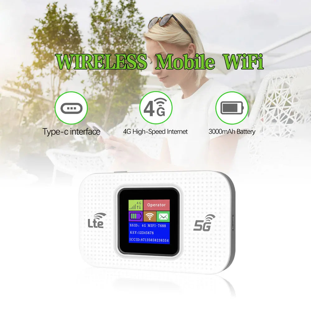 Routeur Mobile 4G LTE WiFi 150Mbps avec SIM et Écran