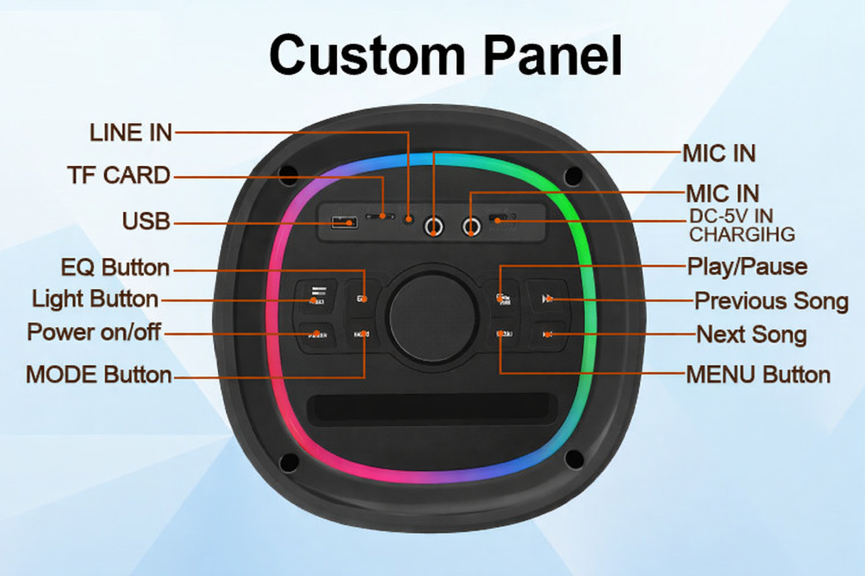 Enceinte Bluetooth de Karaoké LGX25655 RGB avec Micro Sans Fil