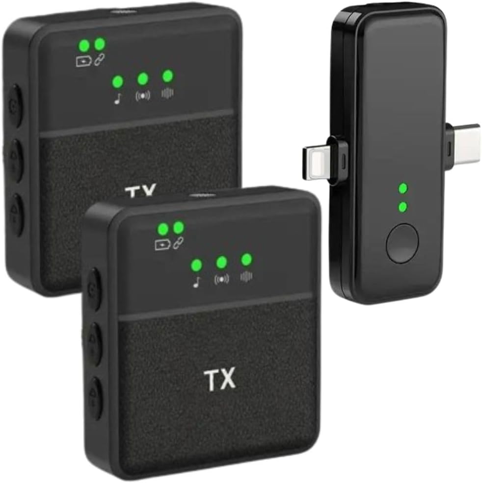 Microphone Sans Fil SX31 – Lavalier 2.4GHz pour iPhone & Type-C, Réduction de Bruit, 20m