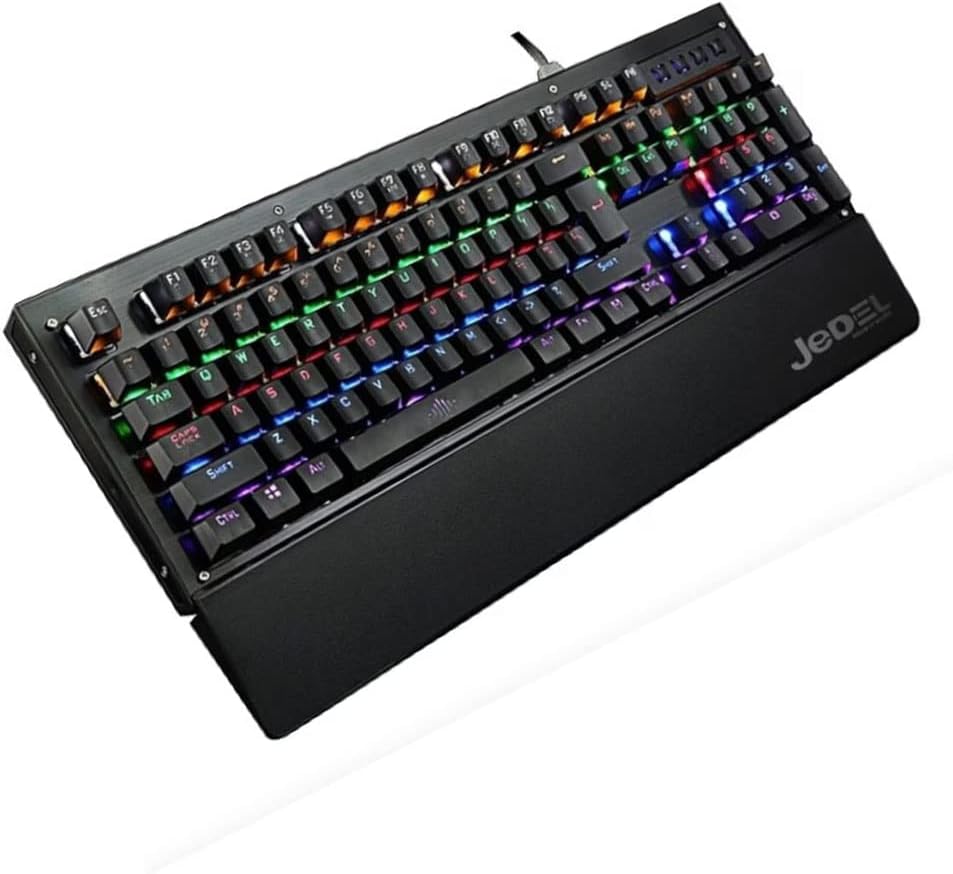 JEDEL KL-90 – لوحة مفاتيح ميكانيكية للألعاب مع إضاءة خلفية RGB
