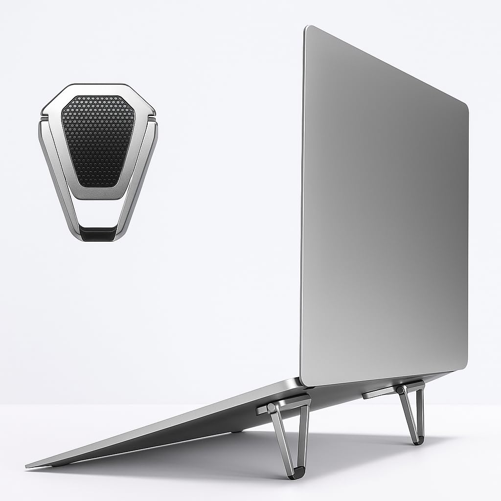 Support pour Ordinateur Portable H5 en Métal (Lot de 2) – Pliable, Ultra-Portable