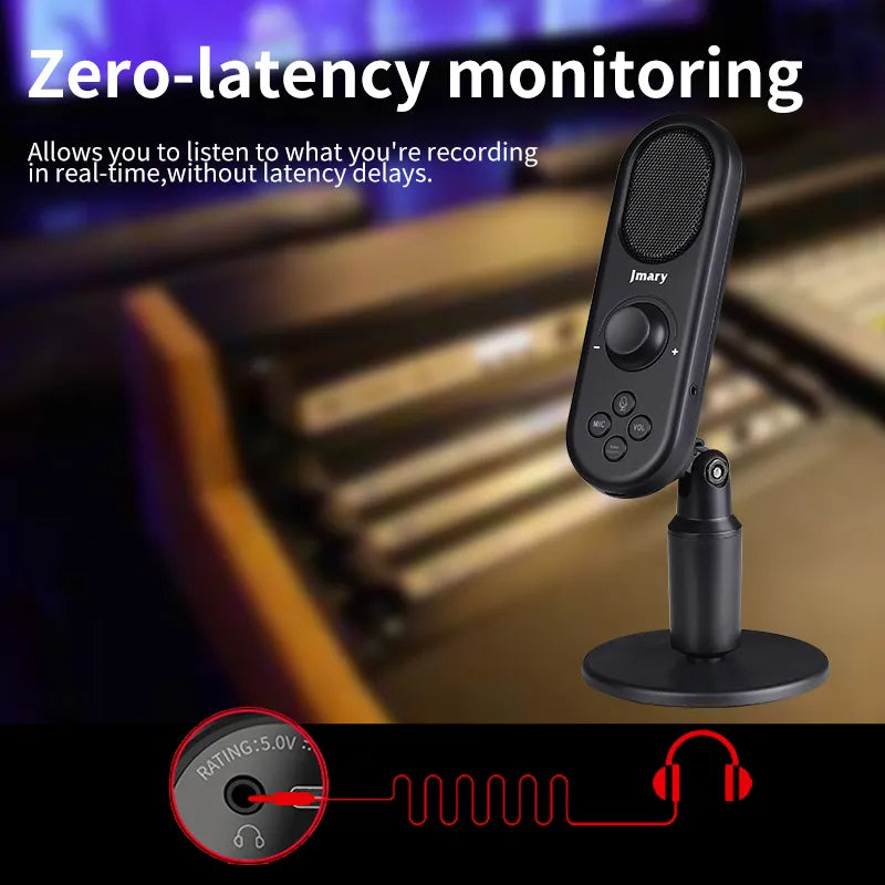 ميكروفون Jmary MC-PW7 هايبركارديود مع تضخيم صوت قابل للتعديل