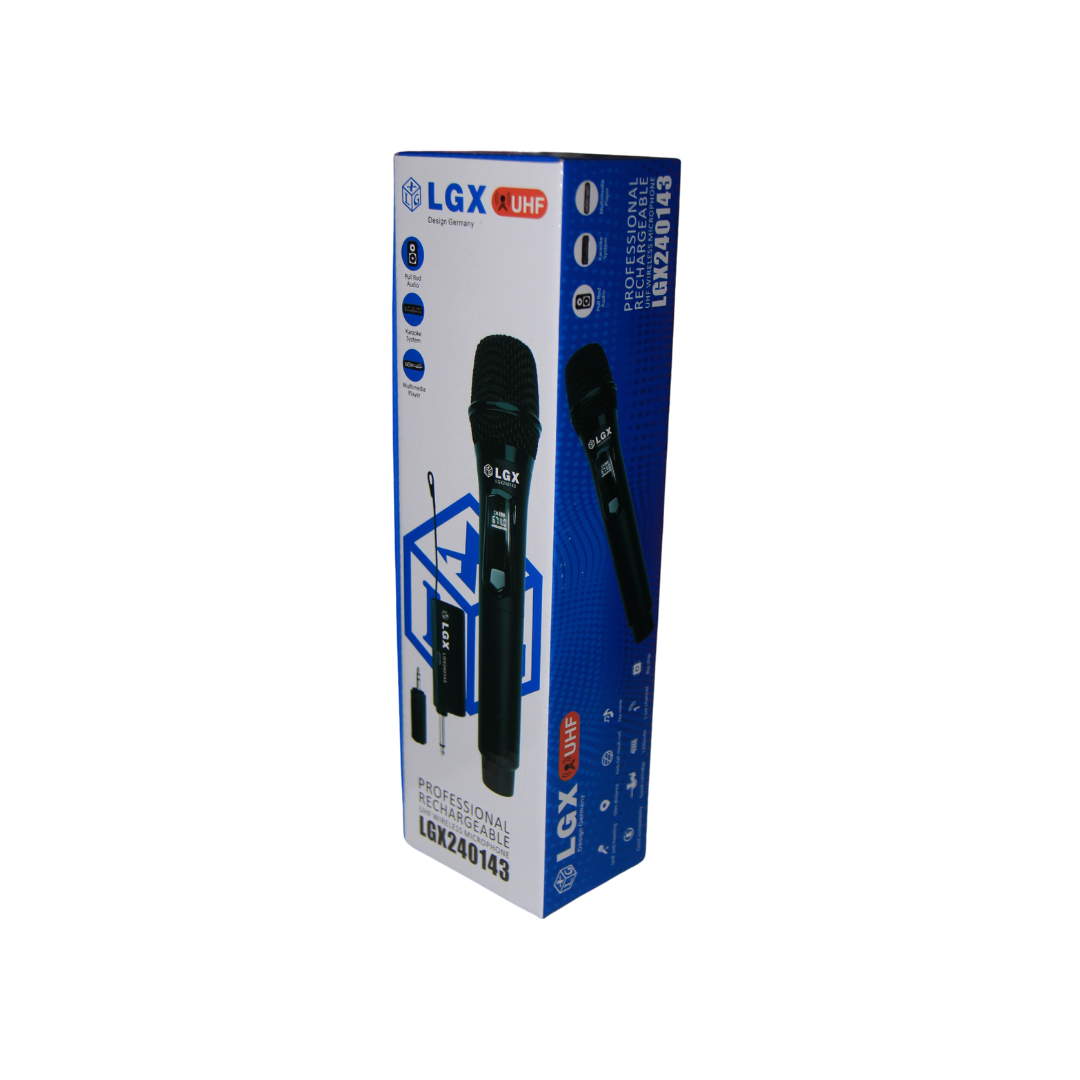 Microphone Sans Fil UHF Rechargeable LGX240143 – Anti-Larsen, Haute Portée 50m, Son Pro pour Karaoké et Audio