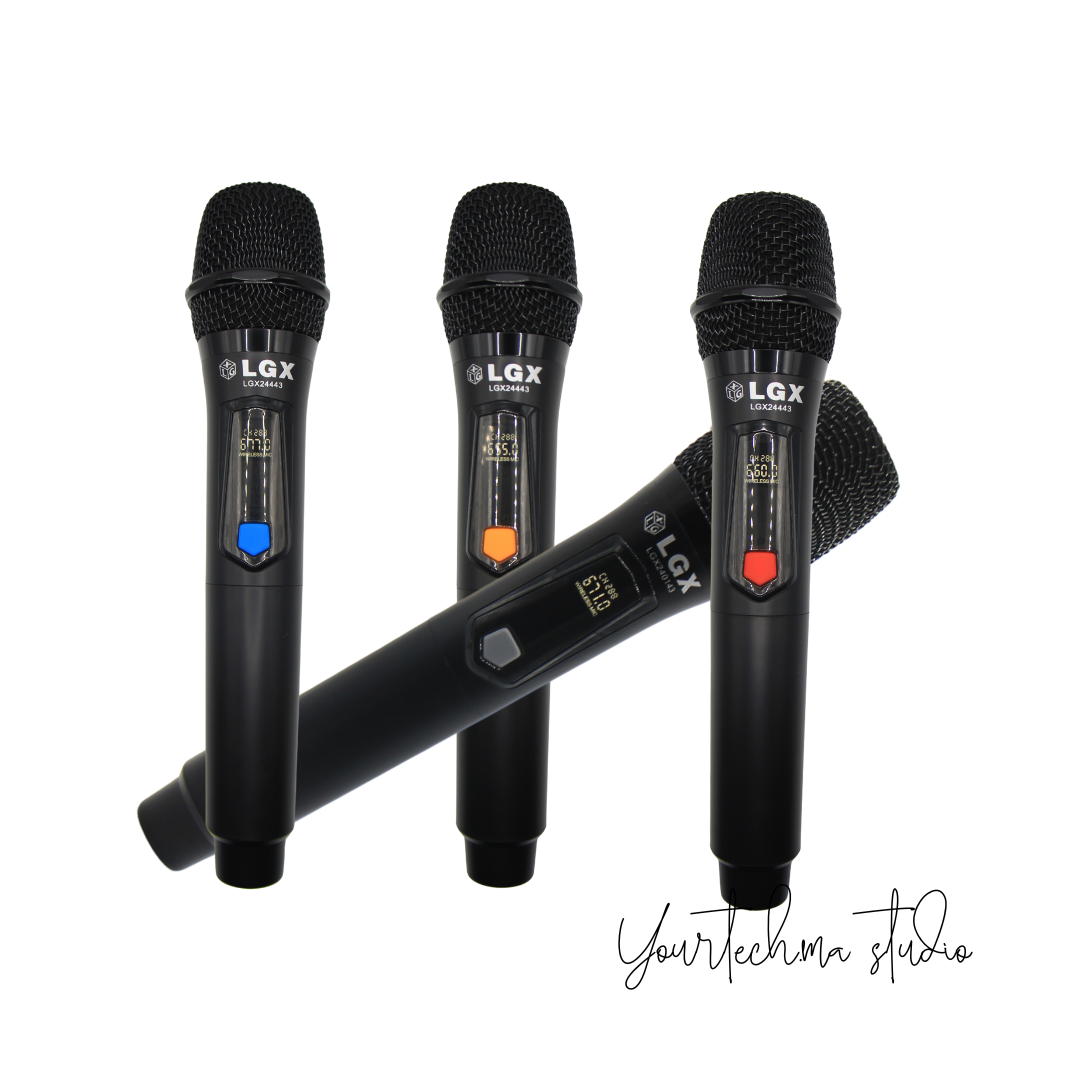 Microphone Sans Fil UHF Professionnel – Set de 3 ou 4 Micros avec Récepteur Unique, Rechargeable, Anti-Larsen, Haute Portée 50m