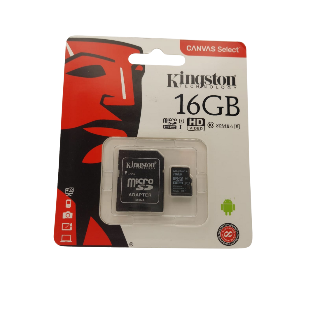 Carte mémoire Kingston Canvas Select 16 Go – microSDHC Class 10