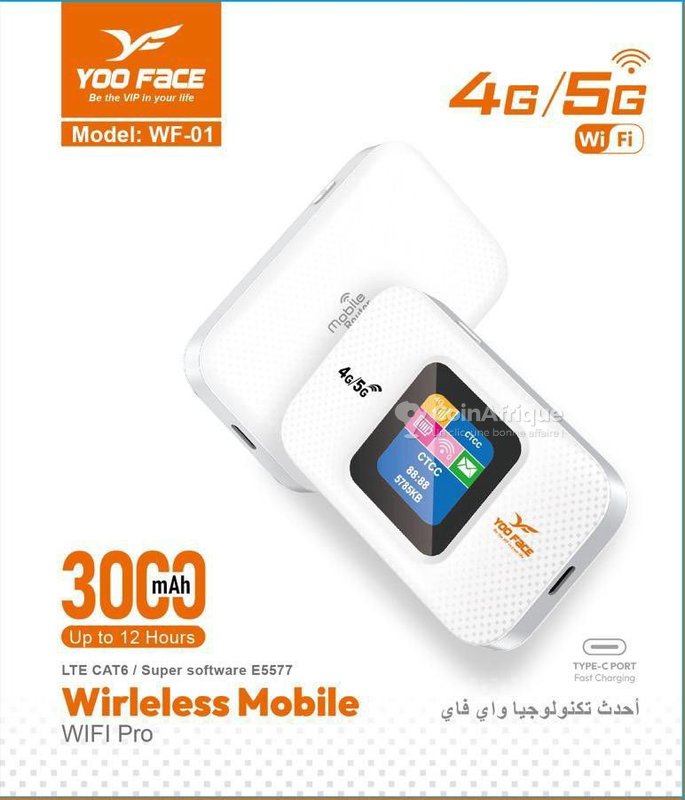 Routeur Mobile 4G/5G LTE CAT6 WiFi 300Mbps avec SIM et Écran
