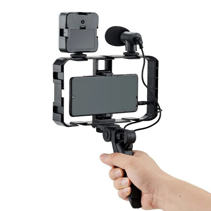 Kit Vlogging AY-49X avec Cage, Micro, Lumière LED et Télécommande Bluetooth