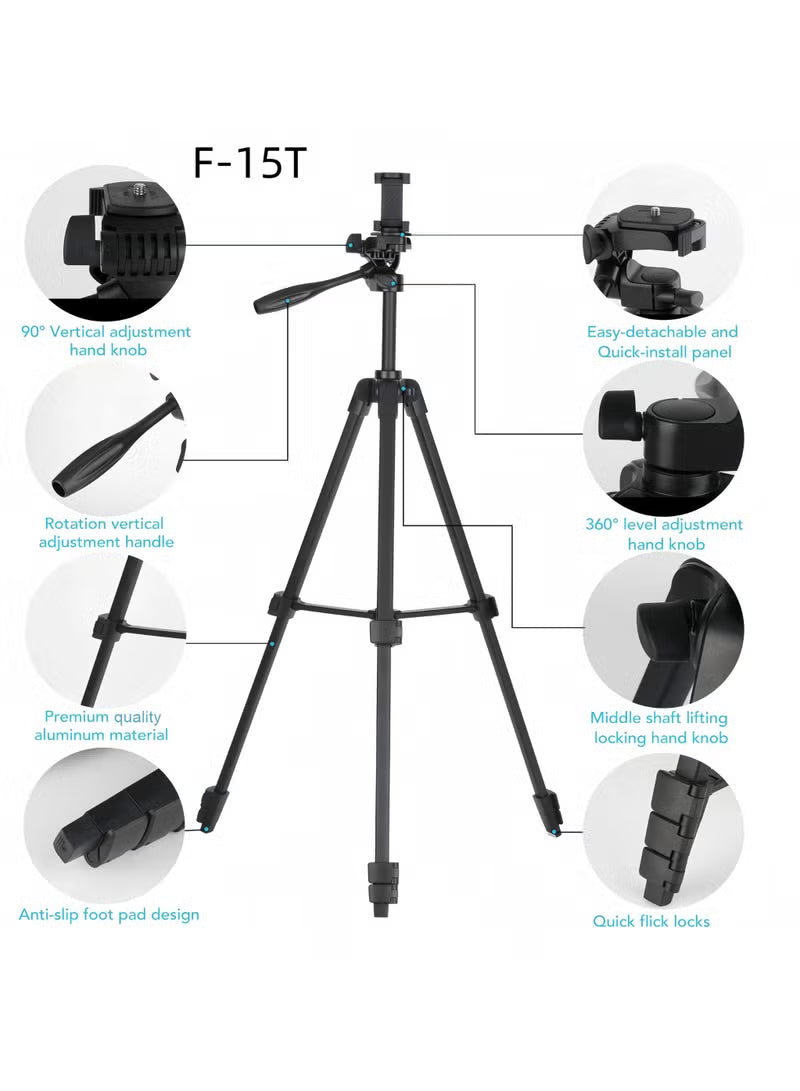 Trépied Photo Vidéo 140cm en Métal Réglable 360°