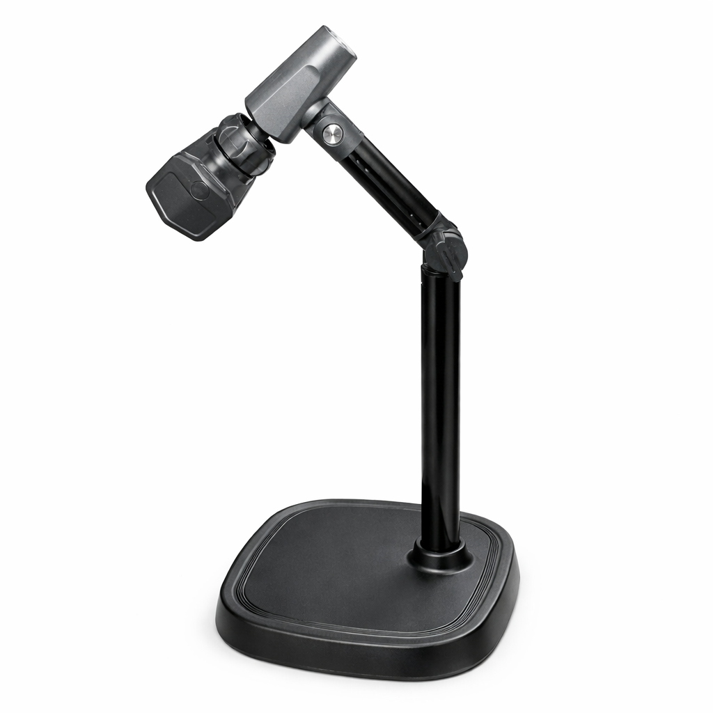 Adjustable Desktop Camera Mount – Heavy Base, Universal 1/4" Screw