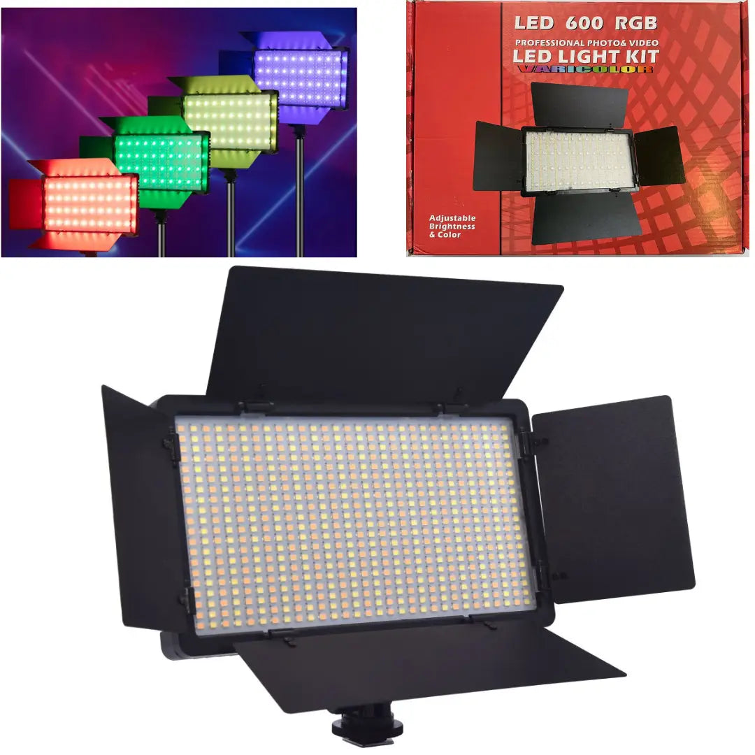 LED-U600+ لوحة إضاءة RGB ثنائية اللون 40 واط مع مزود طاقة - إضاءة احترافية (البطاريات غير مدرجة)
