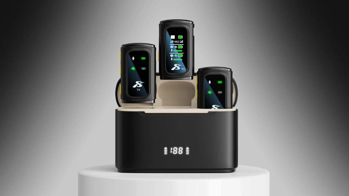 Micro Sans Fil SX28 – 2 Micros + Récepteur 3-en-1 Type-C Lightning Jack