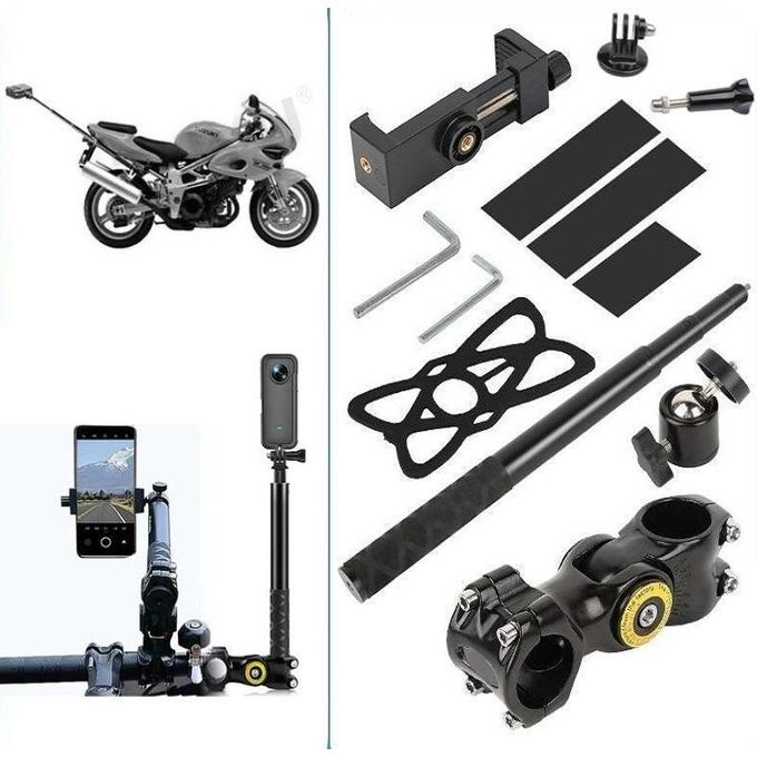 Perche à Selfie en Alliage d'Aluminium 1m25 – Compatible Insta360, GoPro, Moto & Vélo