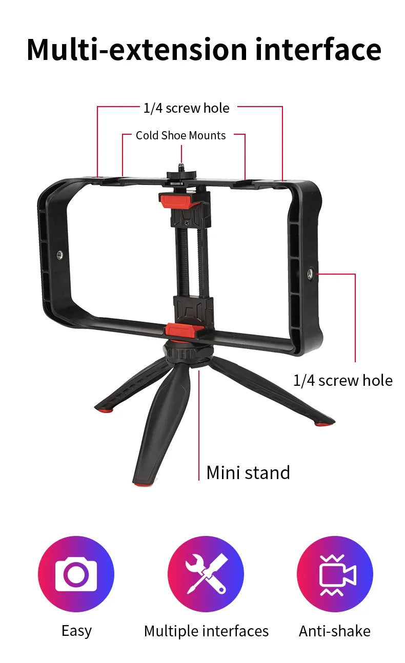 Kit Vidéo et Photo Pro : Rig, Trépied & Projecteur Lumière 50W