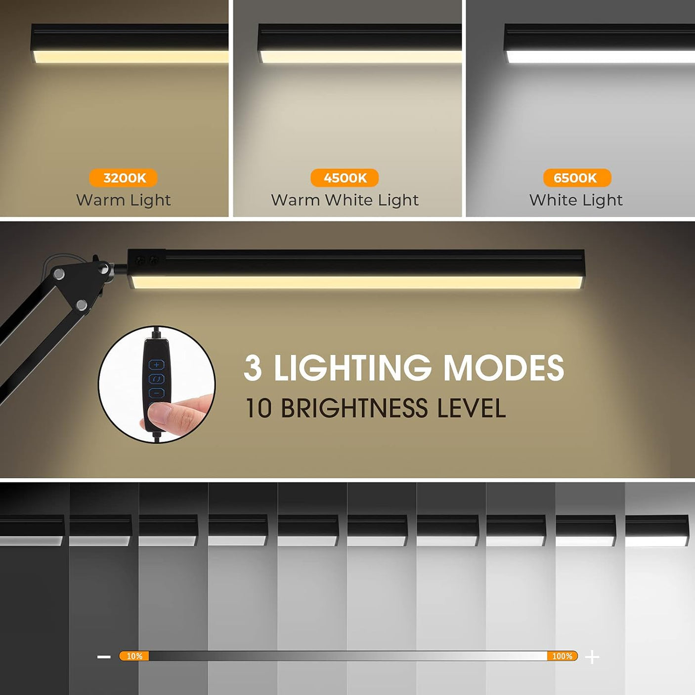 مصباح مكتب LED - إضاءة مريحة وقابلة للتعديل للمكتب