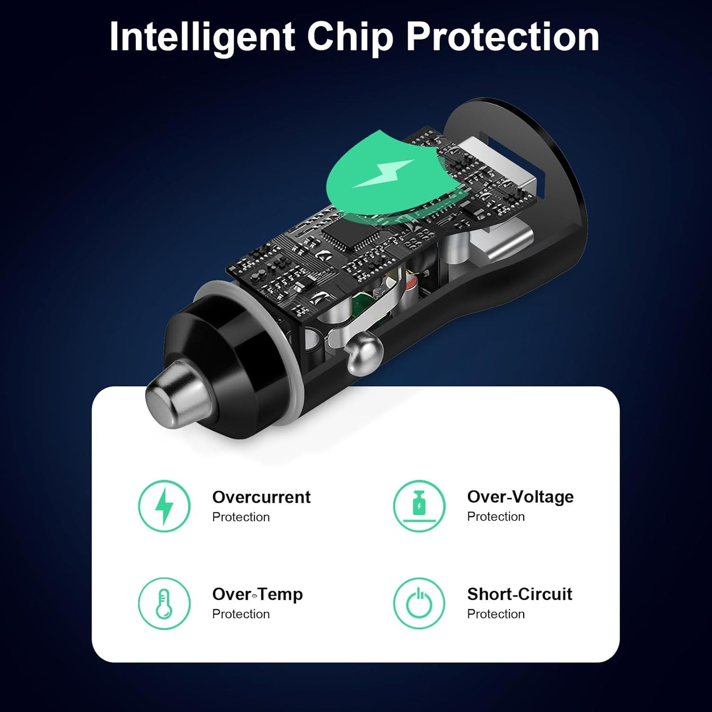 Chargeur Voiture USB-C Plustar W-008 43W Double Port PD & QC 3.0 avec Câble 1m