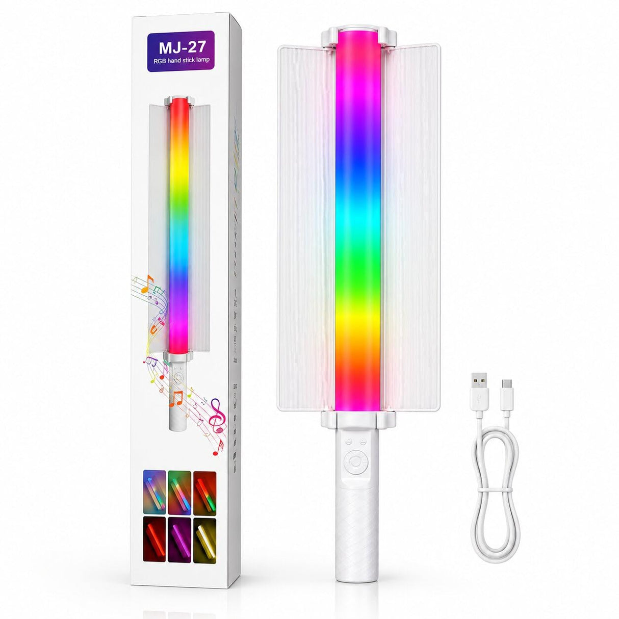 Bâton LED RGB MJ-27 Rechargeable pour Photo et Streaming
