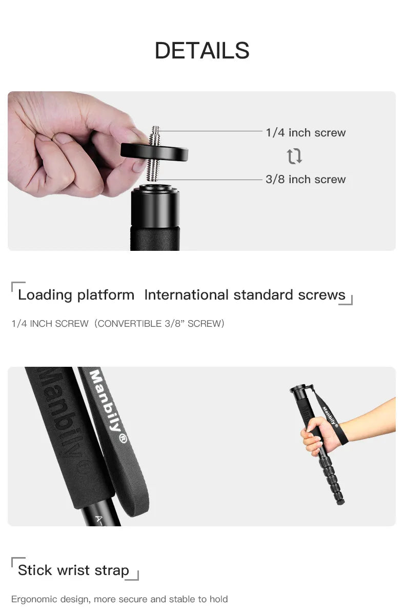 Monopode Manbily A-555 Aluminium 6 Sections 155cm